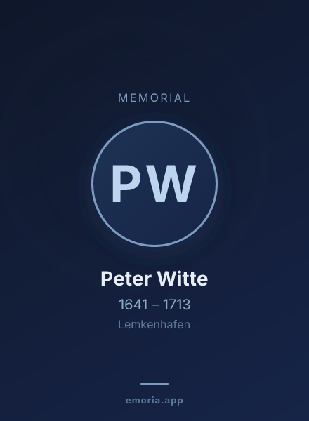 Memorial portrait of Peter Witte