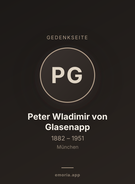 Gedenkportrait von Peter Wladimir von Glasenapp