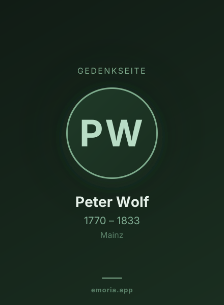 Gedenkportrait von Peter Wolf
