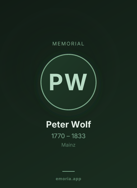 Memorial portrait of Peter Wolf
