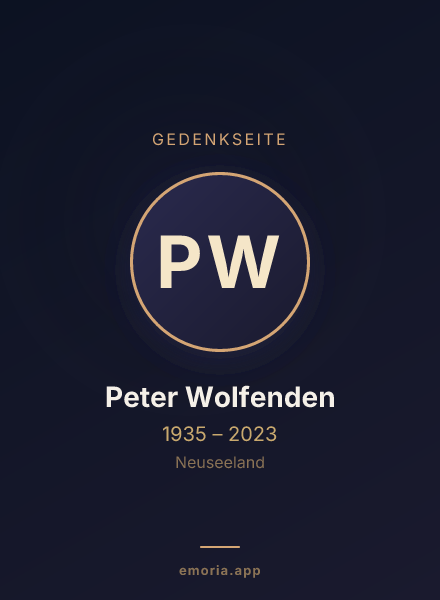 Gedenkportrait von Peter Wolfenden