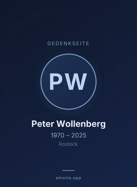 Gedenkportrait von Peter Wollenberg