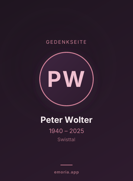 Gedenkportrait von Peter Wolter
