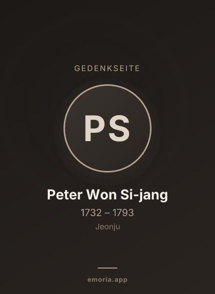 Gedenkportrait von Peter Won Si-jang