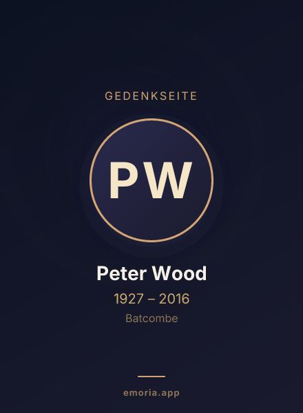 Gedenkportrait von Peter Wood