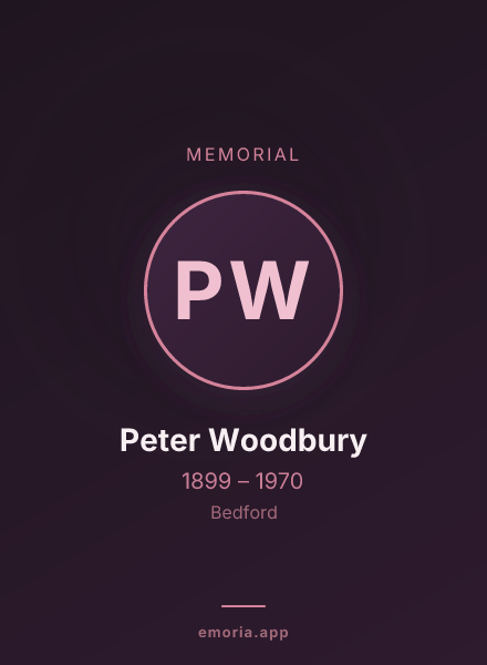 Memorial portrait of Peter Woodbury