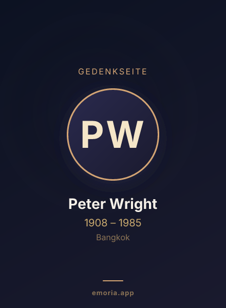 Gedenkportrait von Peter Wright