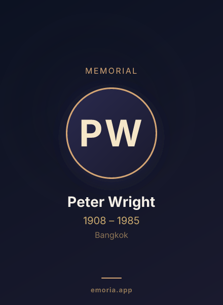 Memorial portrait of Peter Wright