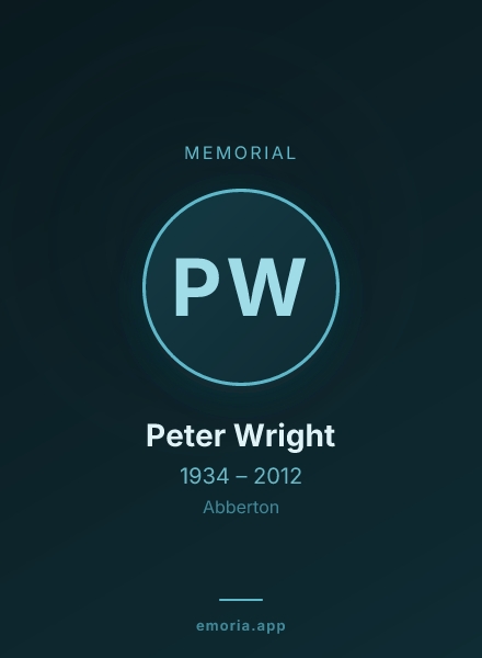 Memorial portrait of Peter Wright