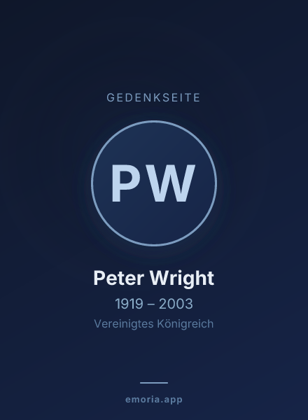 Gedenkportrait von Peter Wright