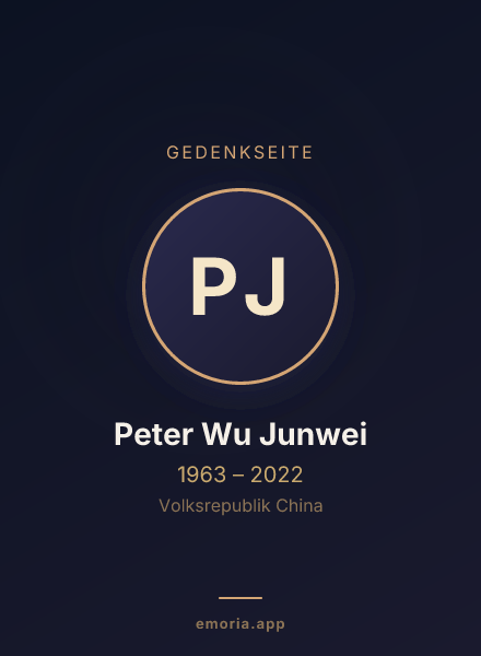 Gedenkportrait von Peter Wu Junwei