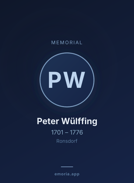 Memorial portrait of Peter Wülffing