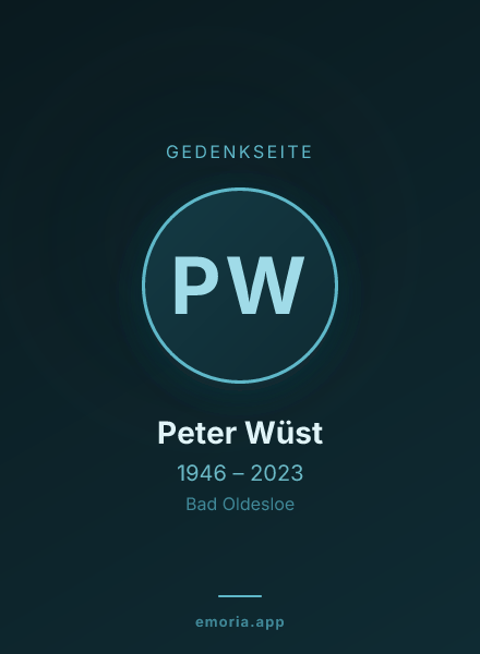 Gedenkportrait von Peter Wüst