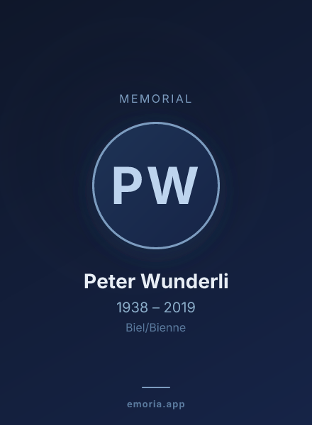 Memorial portrait of Peter Wunderli