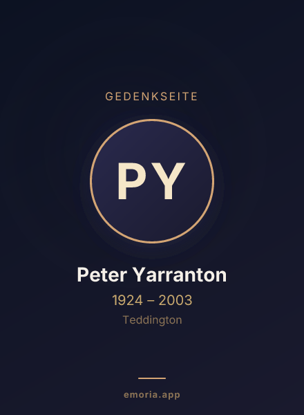 Gedenkportrait von Peter Yarranton