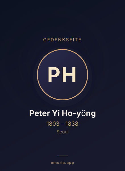 Gedenkportrait von Peter Yi Ho-yŏng