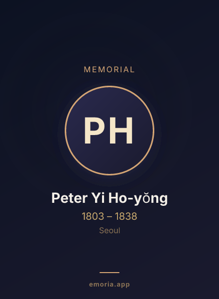 Memorial portrait of Peter Yi Ho-yŏng