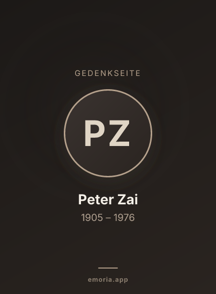 Gedenkportrait von Peter Zai