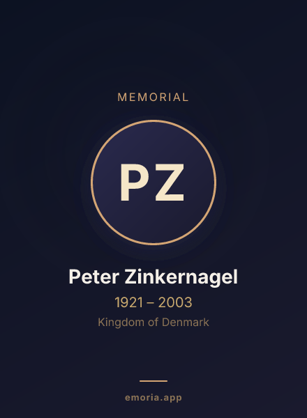 Memorial portrait of Peter Zinkernagel