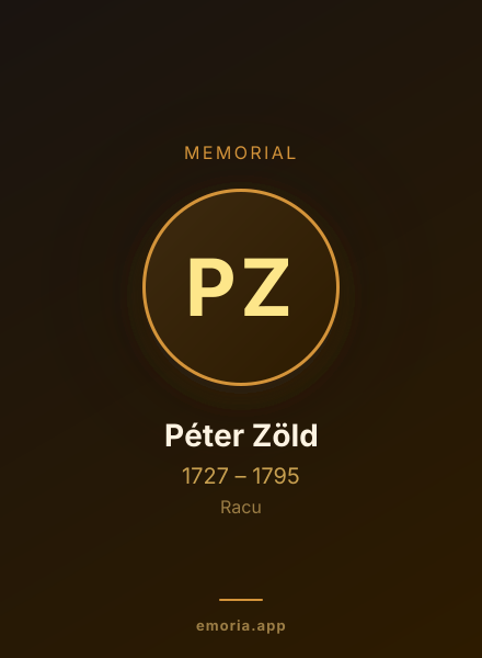 Memorial portrait of Péter Zöld