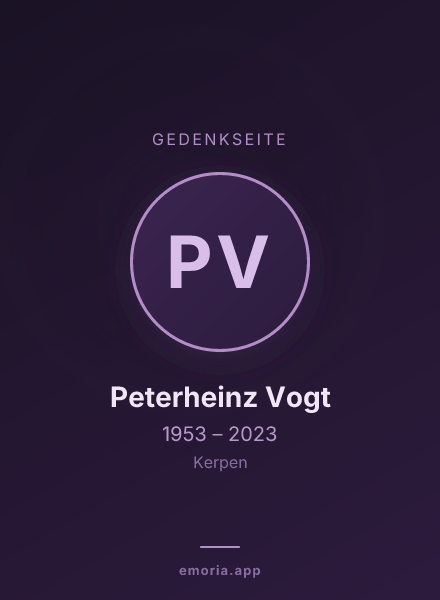 Gedenkportrait von Peterheinz Vogt