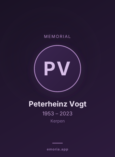 Memorial portrait of Peterheinz Vogt
