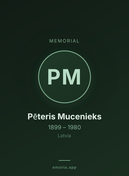 Memorial portrait of Pēteris Mucenieks