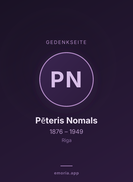 Gedenkportrait von Pēteris Nomals