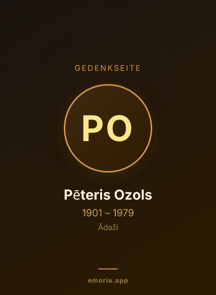 Gedenkportrait von Pēteris Ozols