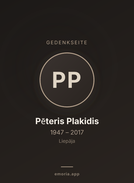 Gedenkportrait von Pēteris Plakidis