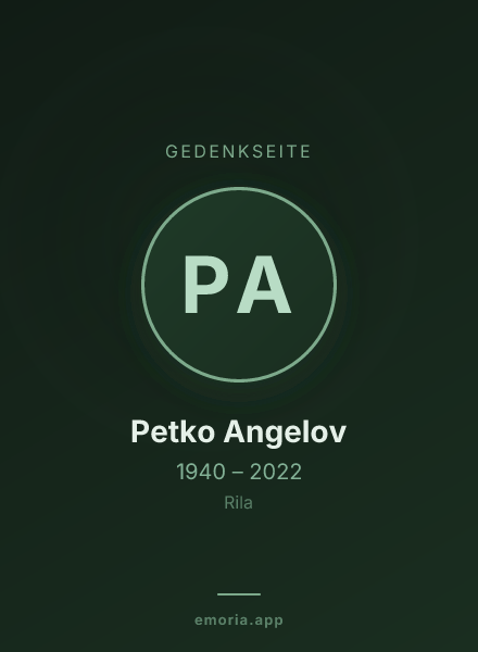 Gedenkportrait von Petko Angelov