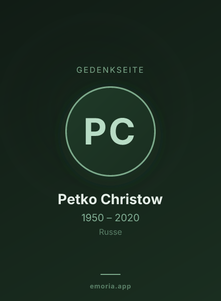 Gedenkportrait von Petko Christow