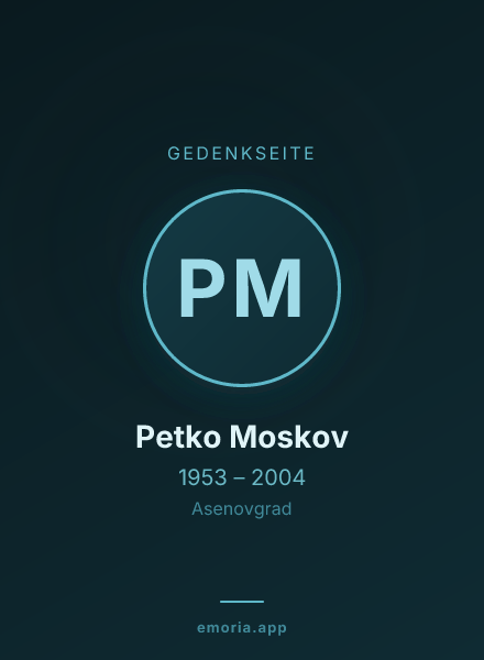 Gedenkportrait von Petko Moskov