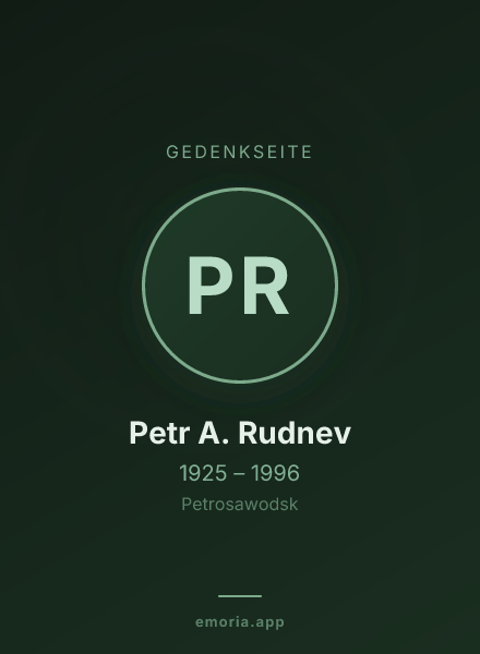 Gedenkportrait von Petr A. Rudnev