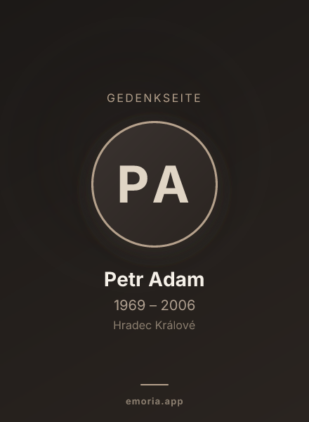 Gedenkportrait von Petr Adam
