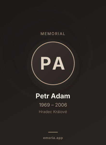 Memorial portrait of Petr Adam