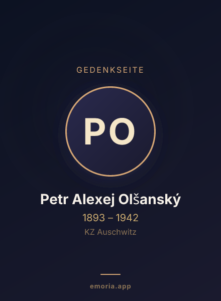 Gedenkportrait von Petr Alexej Olšanský