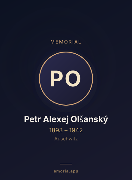 Memorial portrait of Petr Alexej Olšanský