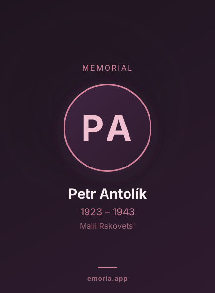Memorial portrait of Petr Antolík
