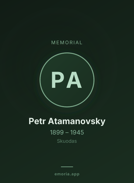 Memorial portrait of Petr Atamanovsky