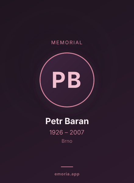 Memorial portrait of Petr Baran