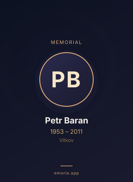 Memorial portrait of Petr Baran