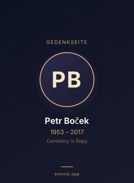 Gedenkportrait von Petr Boček
