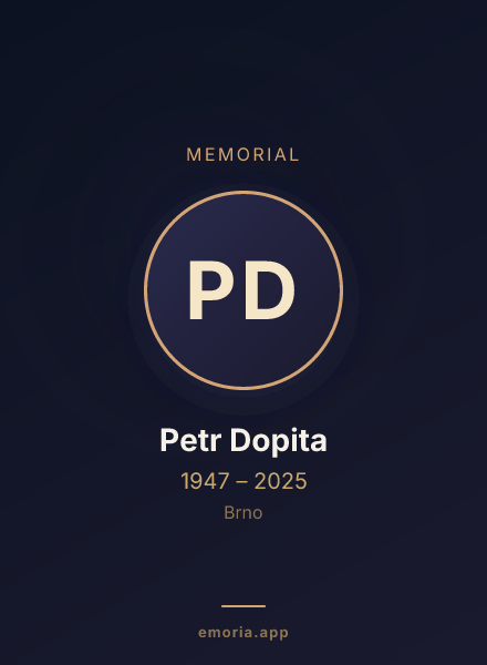 Memorial portrait of Petr Dopita