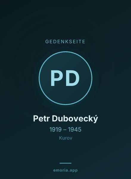 Gedenkportrait von Petr Dubovecký