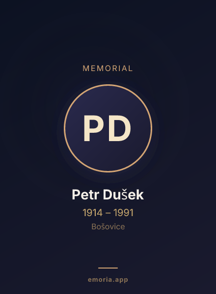 Memorial portrait of Petr Dušek