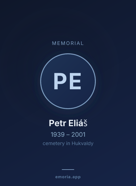 Memorial portrait of Petr Eliáš