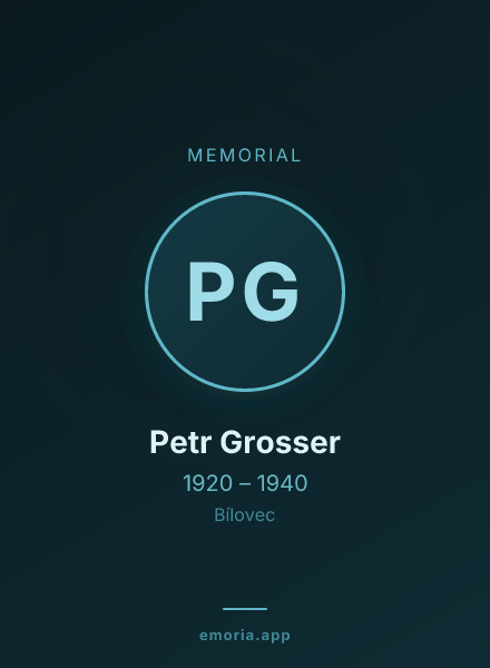 Memorial portrait of Petr Grosser