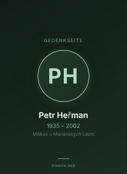 Gedenkportrait von Petr Heřman