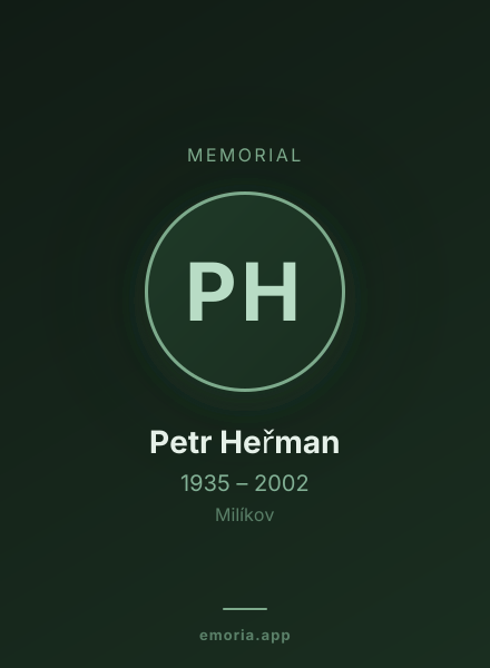 Memorial portrait of Petr Heřman